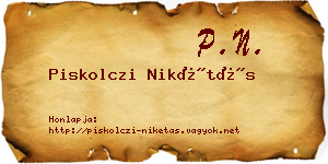 Piskolczi Nikétás névjegykártya